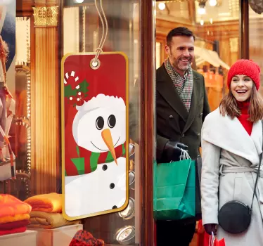Schaufensteraufkleber Weihnachten und Schneemann - TenStickers
