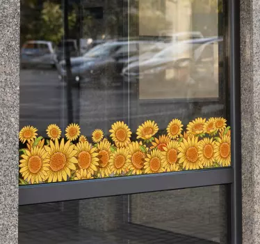 Schaufenster Aufkleber Sonnenblumen Muster - TenStickers
