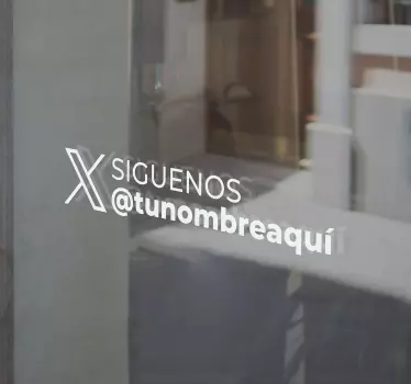 Schaufenster Aufkleber mit Twitter X Symbol "Folge uns" - TenStickers