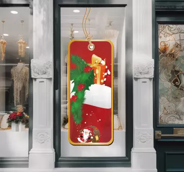 Schaufensteraufkleber Weihnachten Etikett im weihnachtlichen Stil - TenStickers