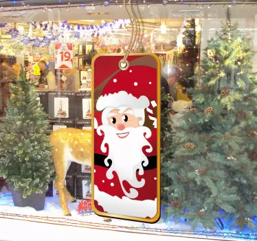 Schaufensteraufkleber Weihnachten Weihnachtsmann Etikett - TenStickers