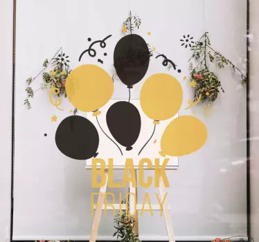 Schaufenster Folie ballon-feier-banner - TenStickers