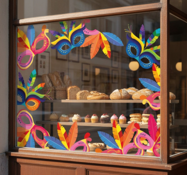 Schaufenster folie bunter festlicher maskenrahmen - TenStickers