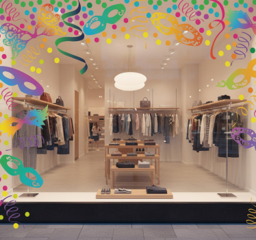 Schaufenster folie bunter konfetti rahmen - TenStickers