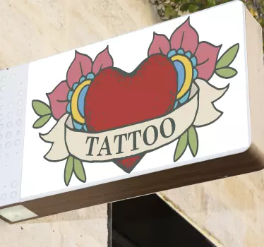 Schaufenster Folie herz mit floralen elementen - TenStickers