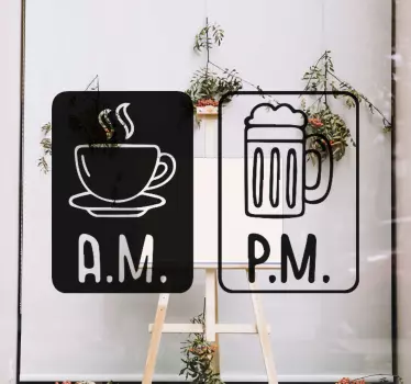 Schaufenster Folie kaffee-bier-etiketten - TenStickers