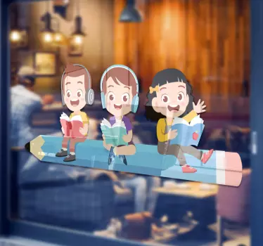 Schaufenster folie kinder lesen gemeinsam - TenStickers