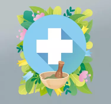 Schaufenster folie kräuterheilmittel schale - TenStickers