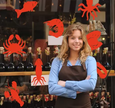 Schaufenster folie meeresfrüchte silhouetten kollektion - TenStickers