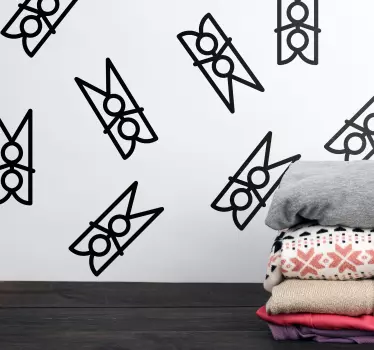Schaufenster folie minimalistischer wäscheclip - TenStickers