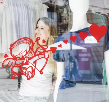 Schaufenster folie mit liebespfeilen und herzen - TenStickers
