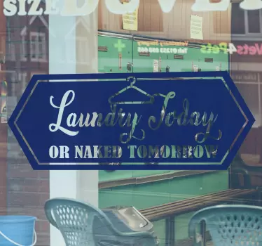 Schaufenster folie mit witz für die wäscherei - TenStickers