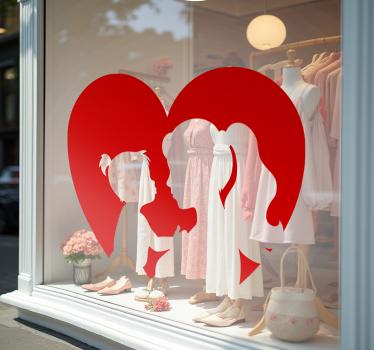 Schaufenster Folie mutterherz-silhouette - TenStickers