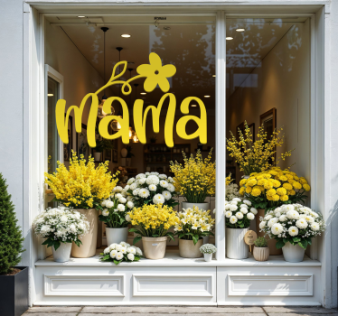 Schaufenster Folie mutterwort mit einer blume - TenStickers