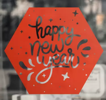 Schaufenster Folie sechseckige neujahrsgrüße - TenStickers