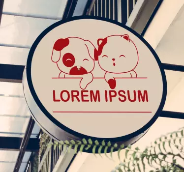 Schaufenster folie süße haustierfreunde gemeinsam - TenStickers
