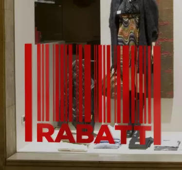 Schaufensteraufkleber Barcode Rabatt - TenStickers