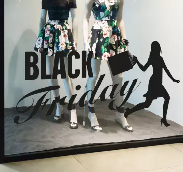 Schaufensteraufkleber Black Friday Aufkleber Shopping Queen - TenStickers