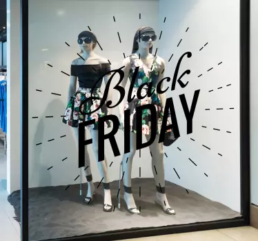 Schaufensteraufkleber Black Friday Sticker Strahlen - TenStickers