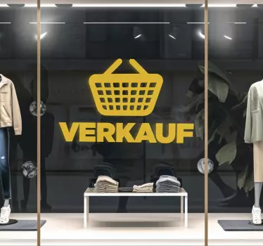 Schaufensteraufkleber Einkaufskorb Rabatt - TenStickers