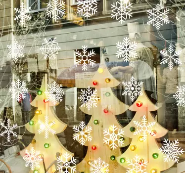 Schaufensteraufkleber Weihnachten Schneeflocken - TenStickers