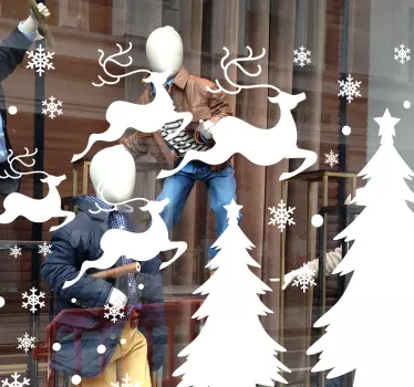 Schaufensteraufkleber Weihnachten Winter - TenStickers