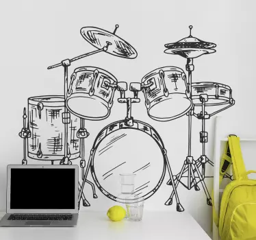 Schlagzeug Rock Wandtattoo Jugendzimmer - TenStickers