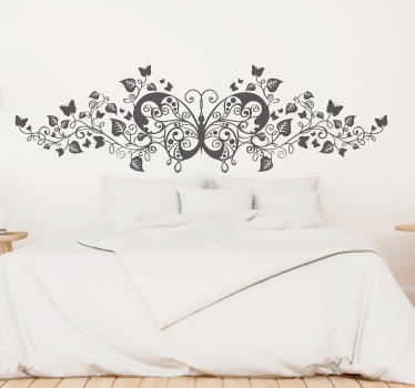 Wandtattoo Pflanzen Schmetterling Verzierung - TenStickers