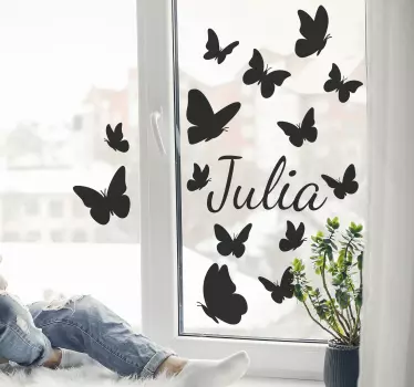Fensteraufkleber Schmetterlinge mit Namen - TenStickers