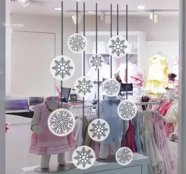 Schaufensteraufkleber Weihnachten Schneeflocken - TenStickers