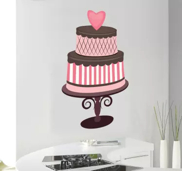 Schokokuchen Aufkleber mit Herz - TenStickers