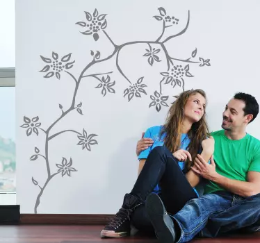 Schöne Blumenranke für die Wand - TenStickers