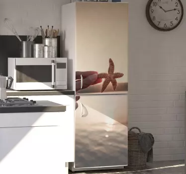 Seestern stern sonnenuntergang kühlschrank wrap - TenStickers