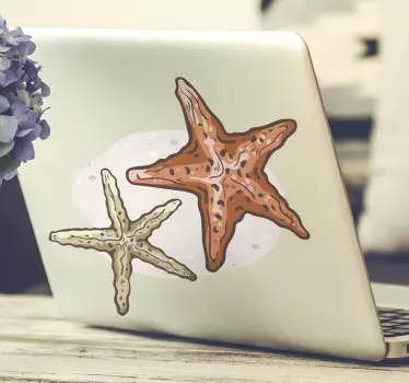 Seesterne Zeichnung Notebook Aufkleber - TenStickers