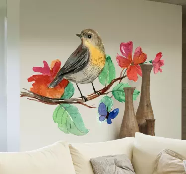Selbstgezeichneter Vogel Wandtattoo - TenStickers