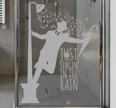 Singing in the Rain Folie Duschkabine - TenStickers