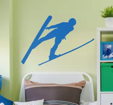 Skispringer Silhouette Sport Wandtattoo - TenStickers