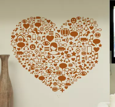 Social Media Herz Sticker - TenStickers
