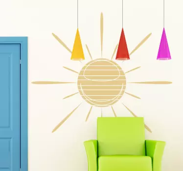 Sonne mit Linien Aufkleber - TenStickers