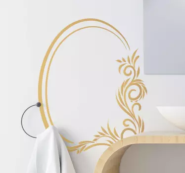 Spiegel aufkleber mit floralem wandmotiv - TenStickers