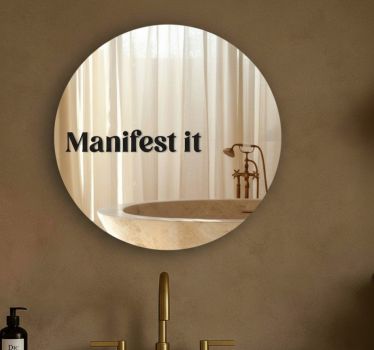 Spiegel aufkleber moderne "manifestiere es" aussage - TenStickers