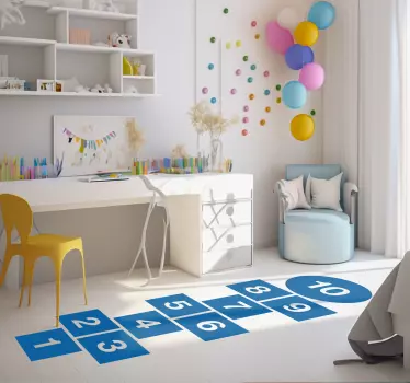 Bodenaufkleber Himmel und Hölle blau - TenStickers