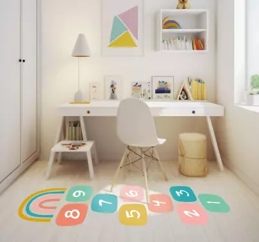 Bodenaufkleber Regenbogen Hopsekästchen Spiel - TenStickers