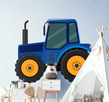 Wandtattoo Traktor in Blau - TenStickers