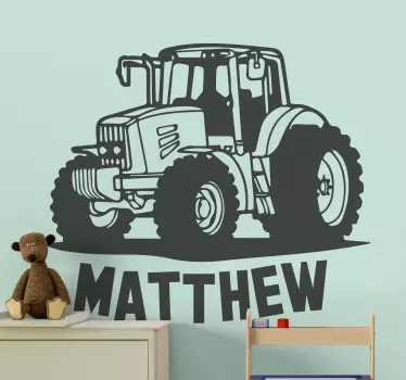 Wandtattoo Traktor Silhouette mit Name - TenStickers