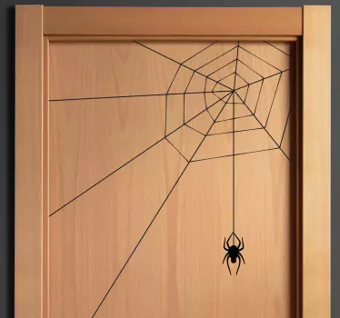 Spinne mit Spinnennetz Türaufkleber - TenStickers