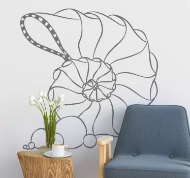 Spirale muschel tier wandaufkleber - TenStickers
