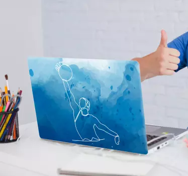 Aufkleber Laptop Fitness wasserspolo - TenStickers
