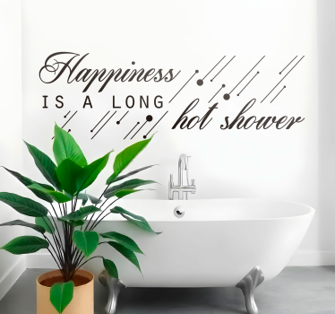 Wandtattoo Badezimmer Spruch Happiness - TenStickers