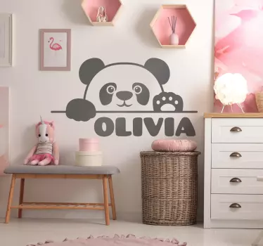 Sticker Baby Spähte baby panda mit Namen - TenStickers